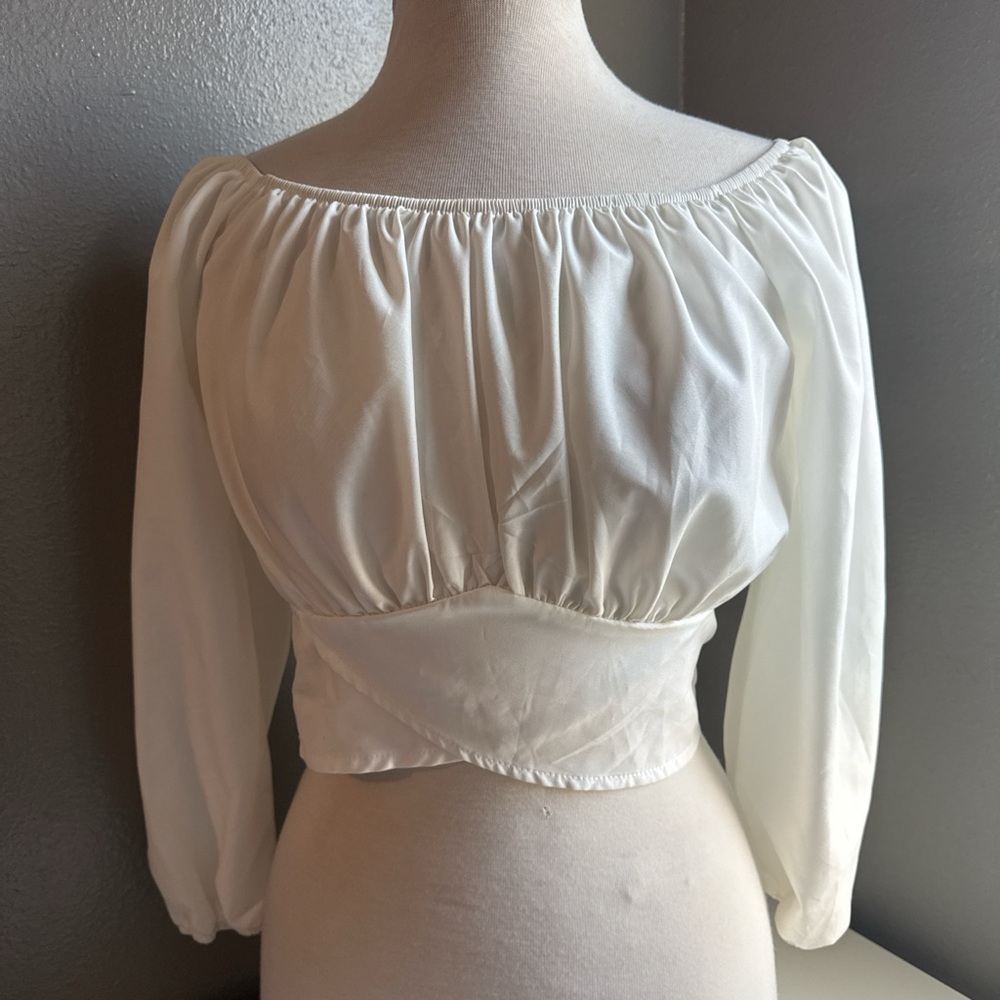 Source Unknown Cream Off-Shoulder Blouse